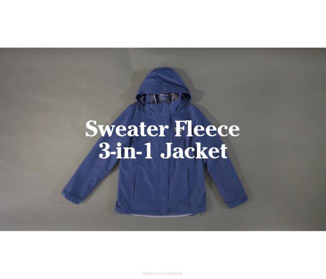 LLBean Sweater Fleece 3-in-1 Jacket Women J46J5078 Outerwear Carbon Navy/Ocean Blue