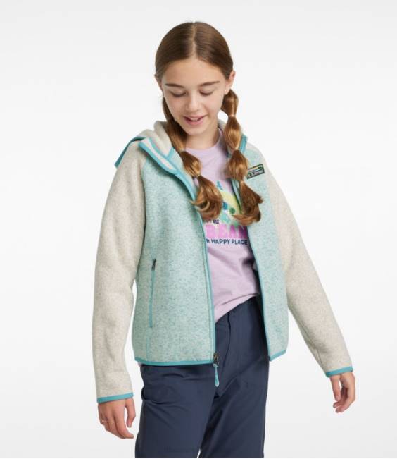 LLBean Sweater Fleece Kids J46J3634 Outerwear Sailcloth/Light Mint