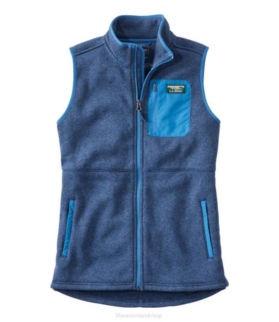 LLBean Sweater Fleece Long Vest Women J46J4867 Outerwear Mallard Blue