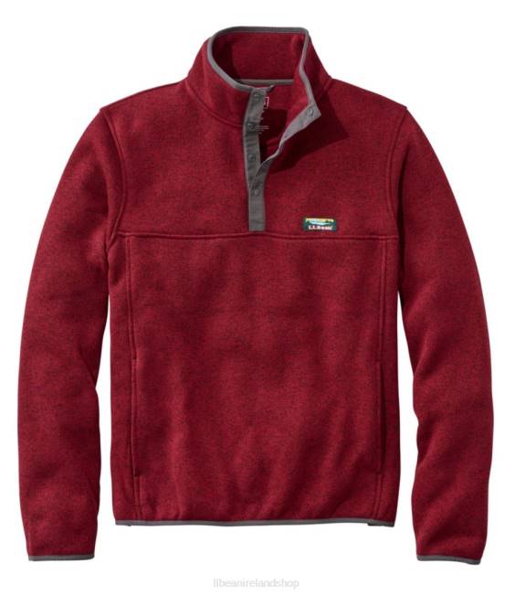 LLBean Sweater Fleece Pullover Men J46J6053 Outerwear Mountain Red