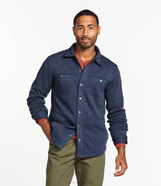 LLBean Sweater Fleece Shirt Jac Men J46J4947 Clothing Eucalyptus