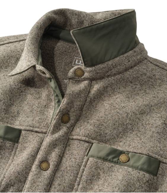 LLBean Sweater Fleece Shirt Jac Men J46J529 Clothing Charcoal Gray Heather