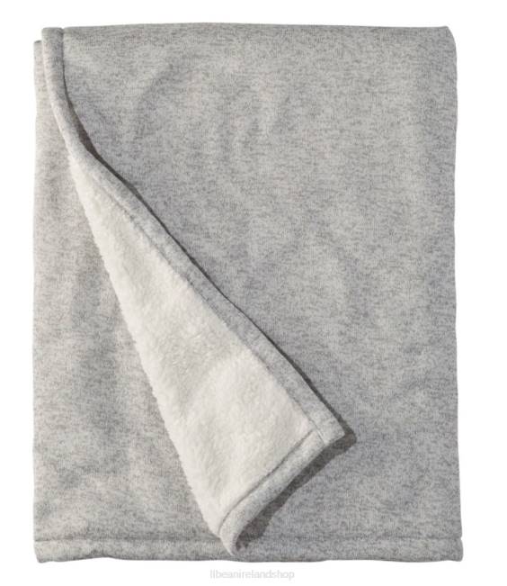 LLBean Sweater Fleece Throw Unisex J46J2658 Bedding Frost Gray Heather