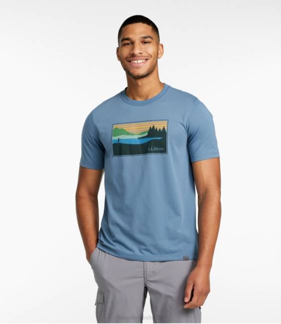 LLBean Technical Fishing Graphic Tees Men J46J3989 Clothing Navy