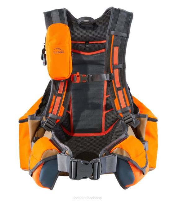 LLBean Technical Upland Vest Pack Unisex J46J1269 Outdoor Equipment Tan/Hunter Orange