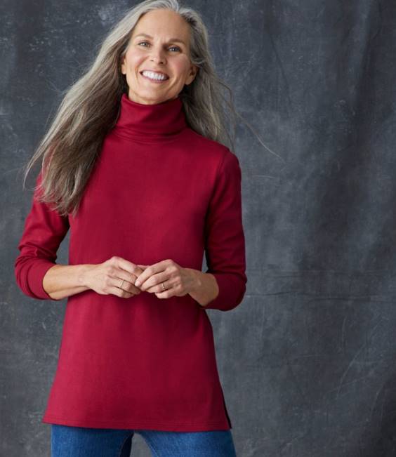 LLBean Tee Women J46J4974 Clothing Dark Cranberry