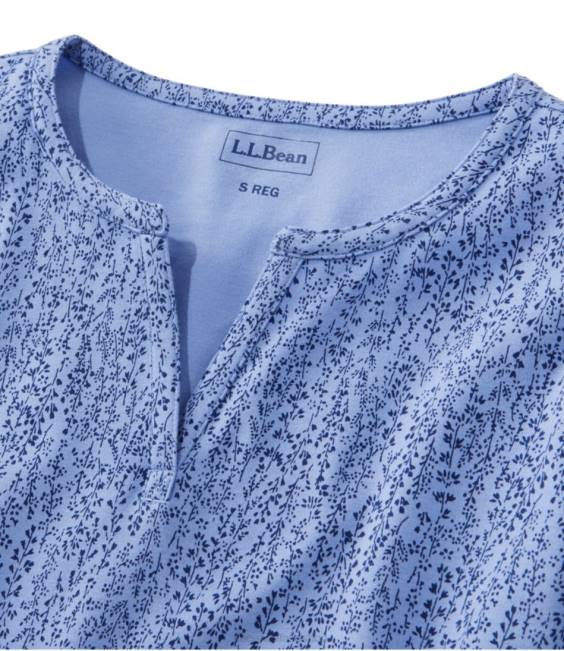 LLBean Tee Women J46J689 Clothing Dark Breton Red Daisies