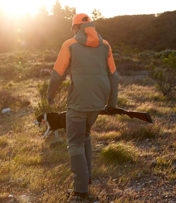 LLBean Tek Upland Waterproof Jacket Men J46J3690 Outdoor Equipment Dark Mushroom/Hunter Orange