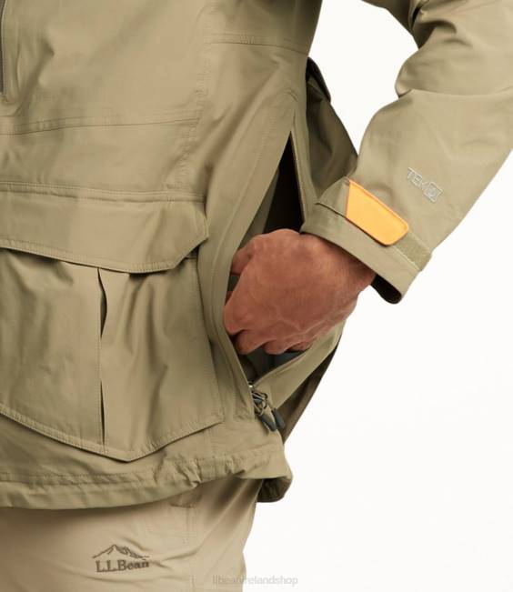 LLBean Tek Upland Waterproof Jacket Men J46J932 Outdoor Equipment Ash/Dark Mushroom