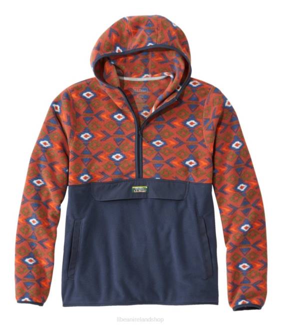 LLBean Trail Fleece Men J46J890 Clothing Light Mahogany Geo/Carbon Navy