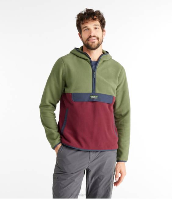 LLBean Trail Fleece Men J46J890 Clothing Light Mahogany Geo/Carbon Navy