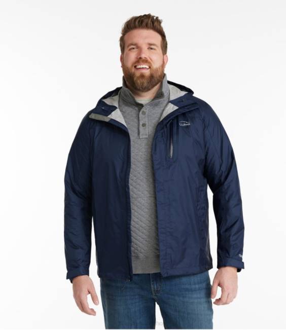 LLBean Trail Model Rain Jacket Men J46J224 Outerwear Nautical Navy