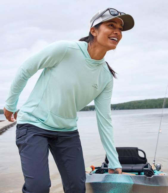 LLBean Tropicwear Comfort Hoodie Women J46J5258 Clothing Fern