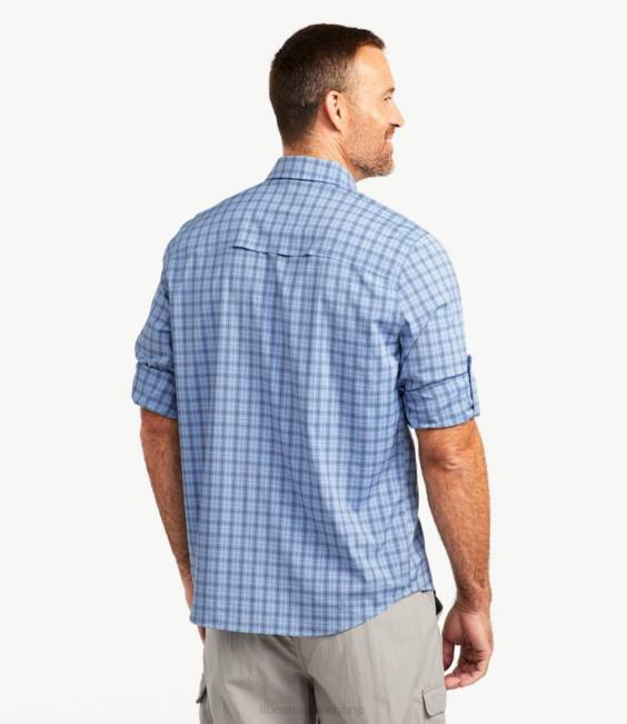 LLBean Tropicwear Pro Stretch Shirt Men J46J3974 Clothing Mid-Blue