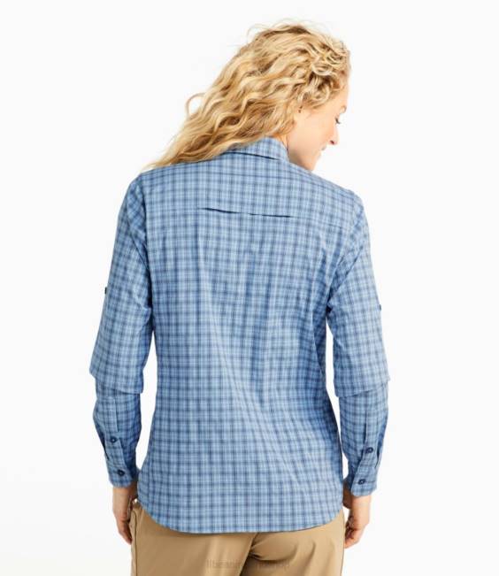 LLBean Tropicwear Pro Stretch Shirt Women J46J520 Clothing Mid-Blue