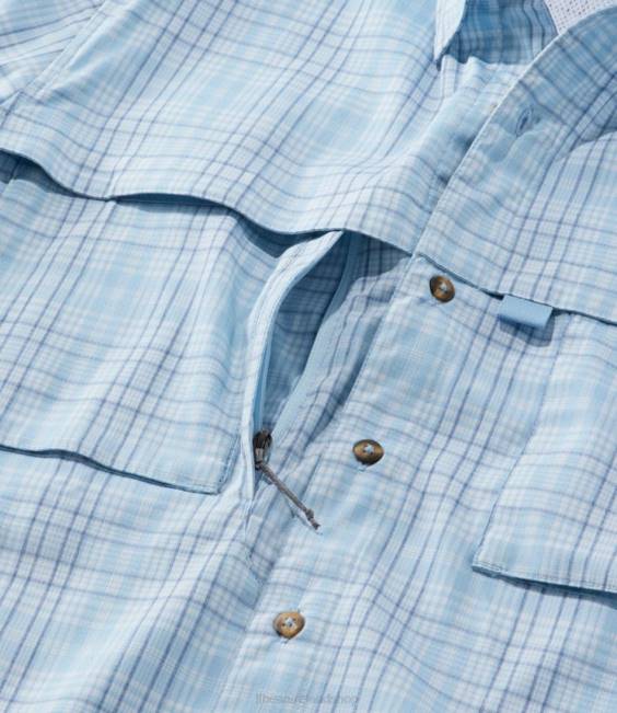 LLBean Tropicwear Shirt Men J46J1535 Clothing Surf Blue