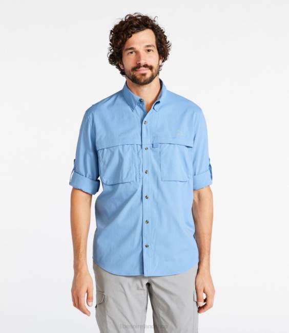LLBean Tropicwear Shirt Men J46J3134 Clothing Mineral Blue