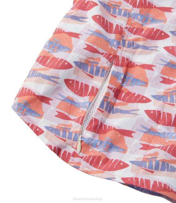 LLBean Tropicwear Shirt Women J46J363 Clothing Faded Rose Fish Print