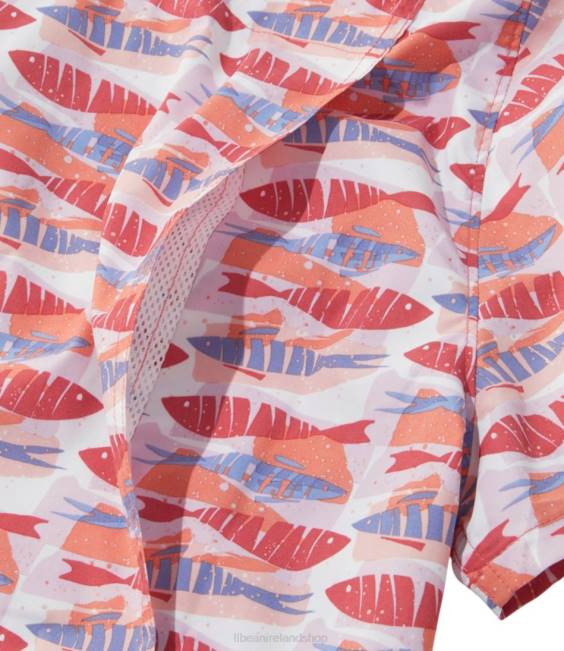 LLBean Tropicwear Shirt Women J46J363 Clothing Faded Rose Fish Print