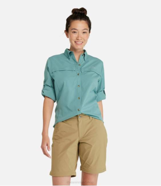 LLBean Tropicwear Shirt Women J46J3843 Clothing Mineral Blue