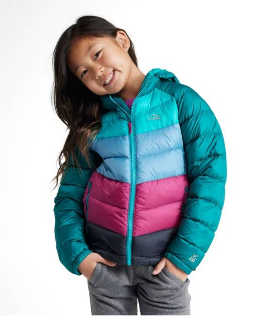 LLBean Ultralight 650 Down Jacket Kids J46J5146 Outerwear Carbon Navy Color Block