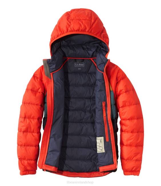 LLBean Ultralight 650 Down Jacket Kids J46J955 Outerwear Cherry Tomato Colorblock