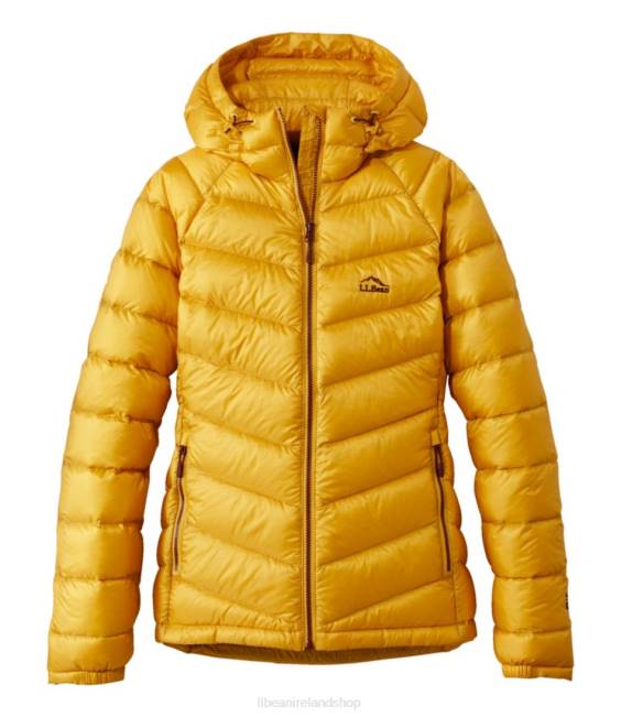 LLBean Ultralight 850 Down Hooded Jacket Women J46J3608 Outerwear Field Gold