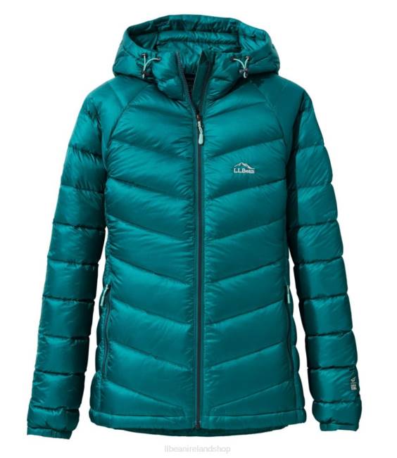 LLBean Ultralight 850 Down Hooded Jacket Women J46J6670 Outerwear Deep Lagoon