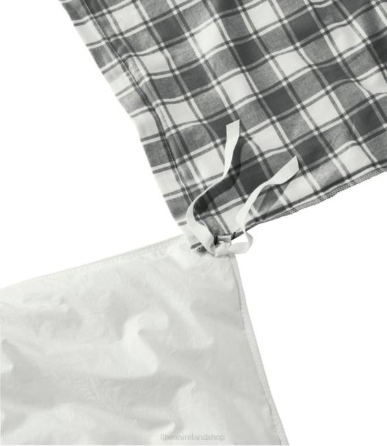 LLBean Ultrasoft Comfort Flannel Comforter Cover Collection Check Unisex J46J2705 Bedding Charcoal Heather/Bone