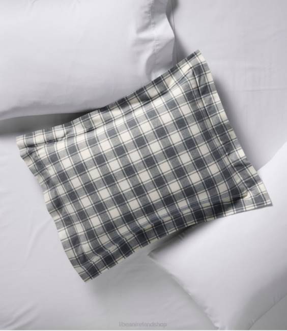 LLBean Ultrasoft Comfort Flannel Comforter Cover Collection Check Unisex J46J5618 Bedding Silver Sage/Bone