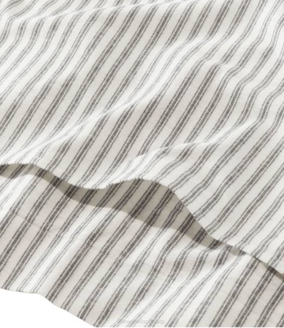 LLBean Ultrasoft Comfort Flannel Comforter Cover Collection Stripe Unisex J46J2712 Bedding Mariner Blue