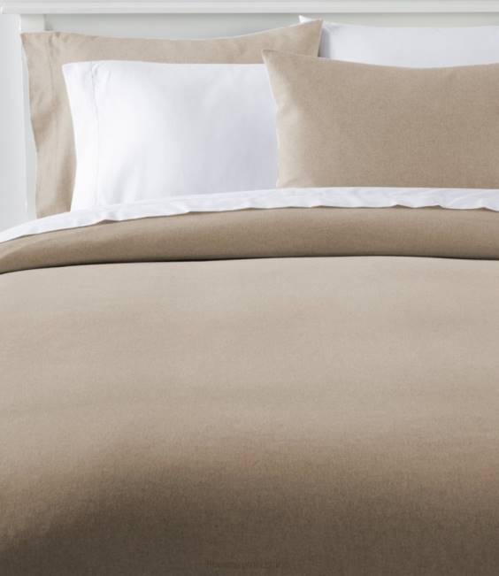 LLBean Ultrasoft Comfort Flannel Comforter Cover Unisex J46J4407 Bedding Driftwood