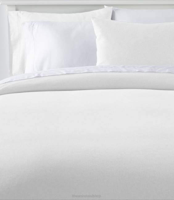 LLBean Ultrasoft Comfort Flannel Comforter Cover Unisex J46J6831 Bedding White