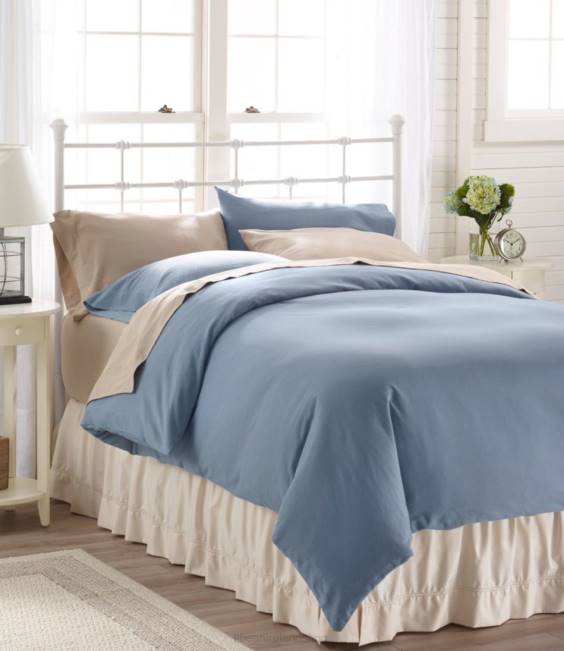 LLBean Ultrasoft Comfort Flannel Comforter Cover Unisex J46J7270 Bedding Natural