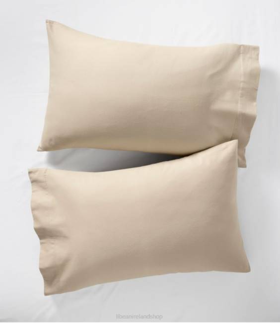 LLBean Ultrasoft Comfort Flannel Pillowcases Set of Two Unisex J46J2583 Bedding Driftwood