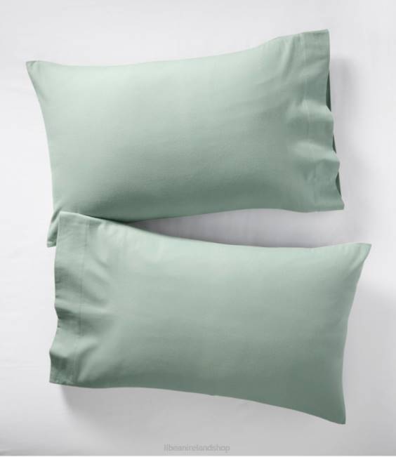 LLBean Ultrasoft Comfort Flannel Pillowcases Set of Two Unisex J46J5553 Bedding Silver Sage