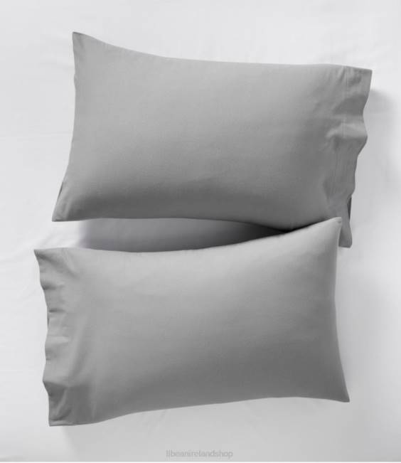 LLBean Ultrasoft Comfort Flannel Pillowcases Set of Two Unisex J46J7329 Bedding Frost Gray