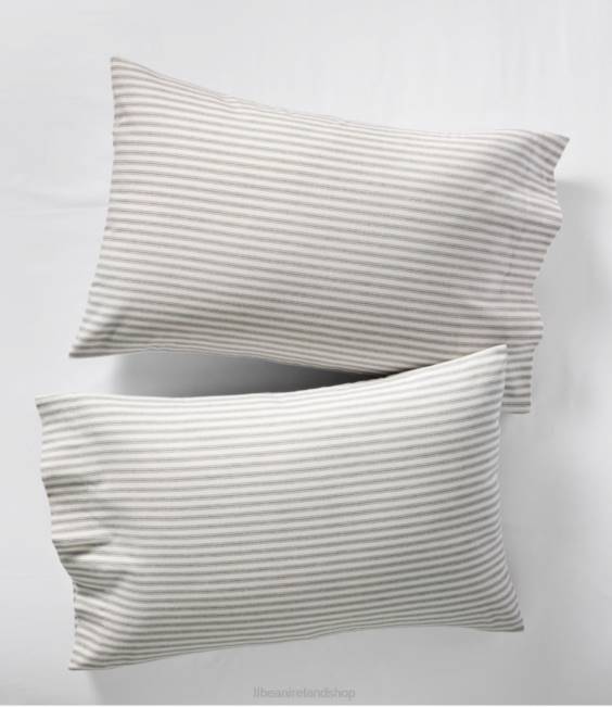 LLBean Ultrasoft Comfort Flannel Pillowcases Stripe Set of Two Unisex J46J4479 Bedding Feldspar