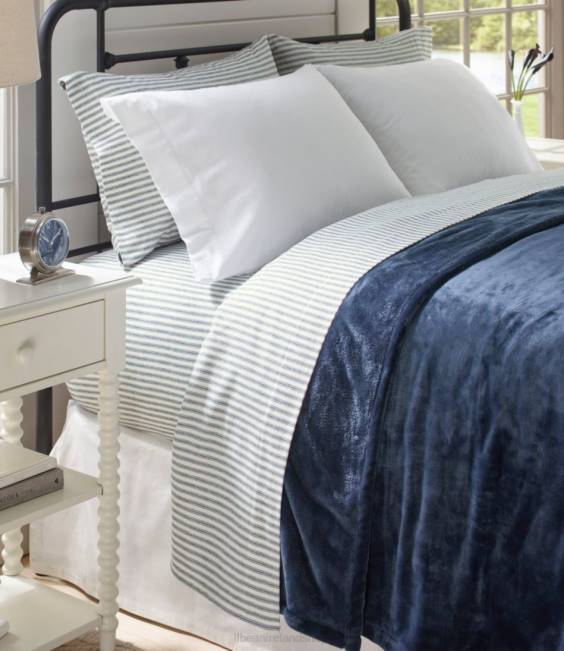 LLBean Ultrasoft Comfort Flannel Sheet Set Stripe Unisex J46J4444 Bedding Feldspar