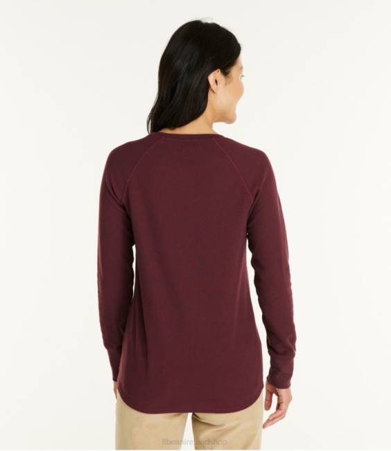 LLBean Unshrinkable Mini-Waffle Tee Women J46J3372 Clothing Faded Sage