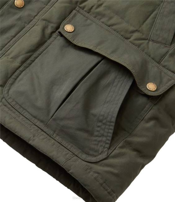 LLBean Upcountry Waxed-Cotton Down Jacket Men J46J3668 Outdoor Equipment Coffee Bean