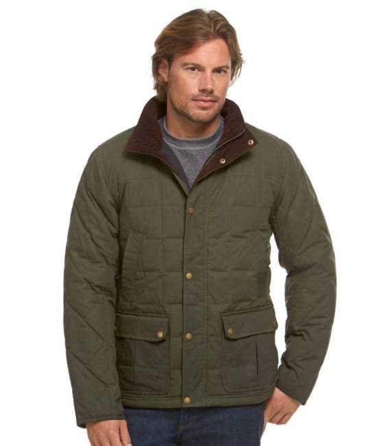 LLBean Upcountry Waxed-Cotton Down Jacket Men J46J899 Outdoor Equipment Loden