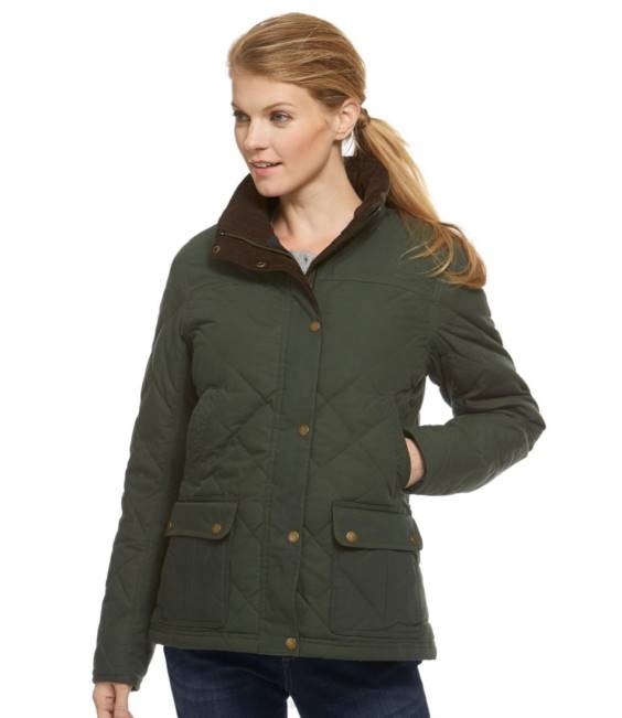 LLBean Upcountry Waxed-Cotton Down Jacket Women J46J3664 Outerwear Coffee Bean
