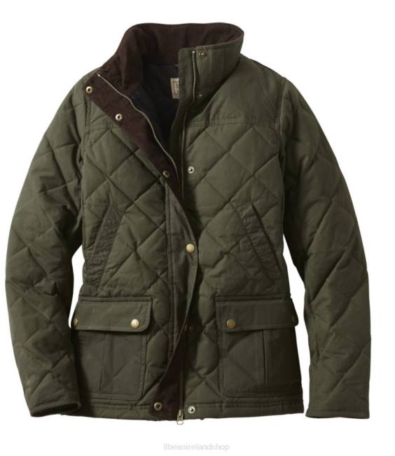 LLBean Upcountry Waxed-Cotton Down Jacket Women J46J895 Outerwear Loden