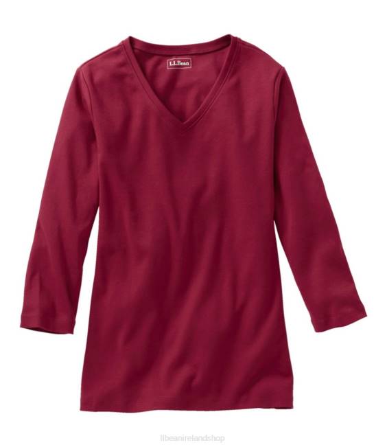 LLBean V-Neck Women J46J4569 Clothing Dark Cranberry