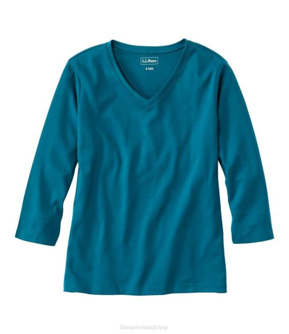 LLBean V-Neck Women J46J6390 Clothing Deep Turquoise
