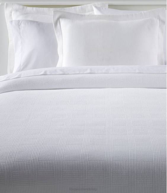 LLBean Vintage Matelasse Coverlet Unisex J46J6793 Bedding White