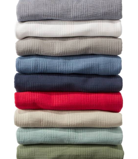 LLBean Vintage Matelasse Coverlet Unisex J46J7321 Bedding Blue Chambray