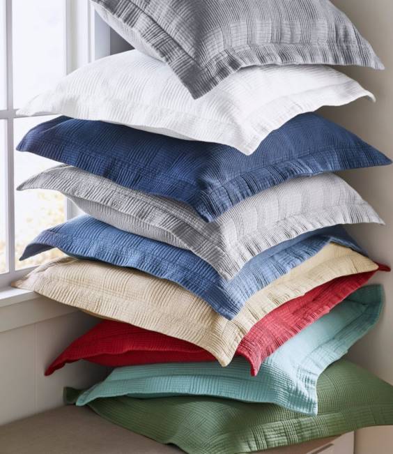 LLBean Vintage Matelasse Sham Unisex J46J7328 Bedding Blue Chambray