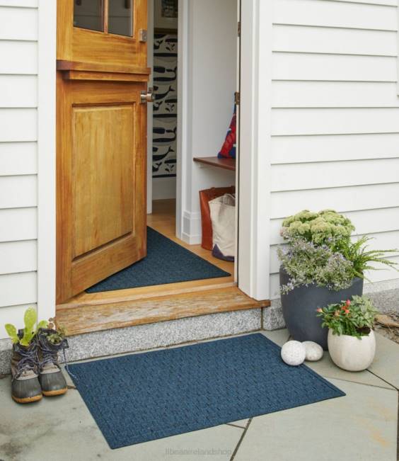 LLBean Washable Waterhog Doormat Honeycomb Unisex J46J5522 Home Goods Dark Blue